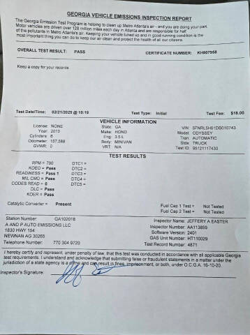2013 Honda Odyssey EX-L