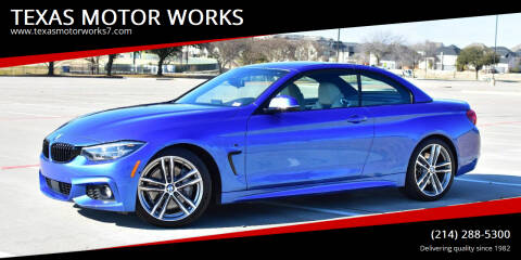2018 BMW 4 Series for sale at TEXAS MOTOR WORKS in Arlington TX
