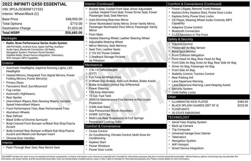 2022 Infiniti QX50 Essential