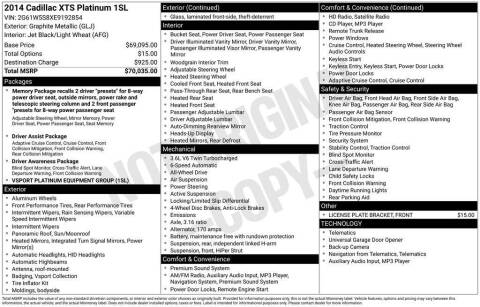 2014 Cadillac XTS Platinum Vsport
