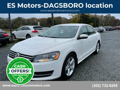 2013 Volkswagen Passat for sale at ES Motors-DAGSBORO location in Dagsboro DE