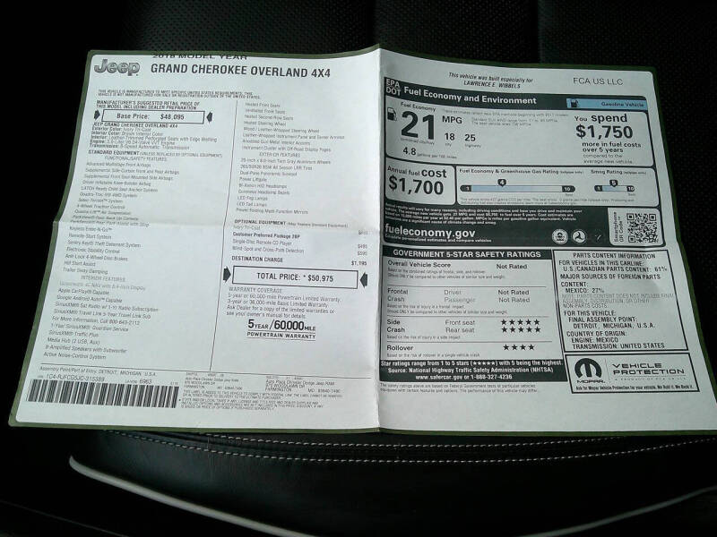 2018 Jeep Grand Cherokee Overland