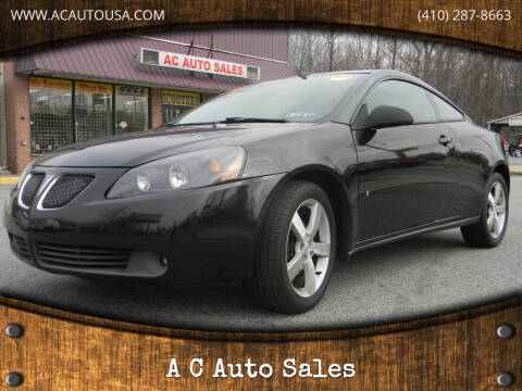 2008 Pontiac G6 for sale at A C Auto Sales in Elkton MD