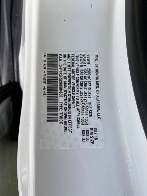 2017 Honda Ridgeline RTL