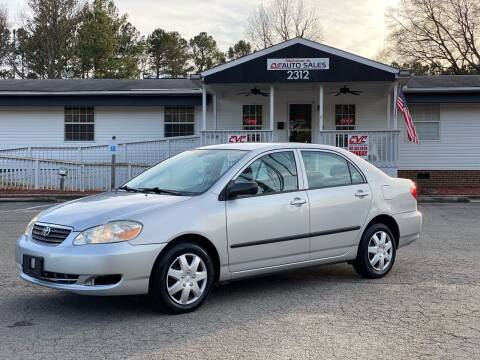 2007 Toyota Corolla for sale at CVC AUTO SALES in Durham NC