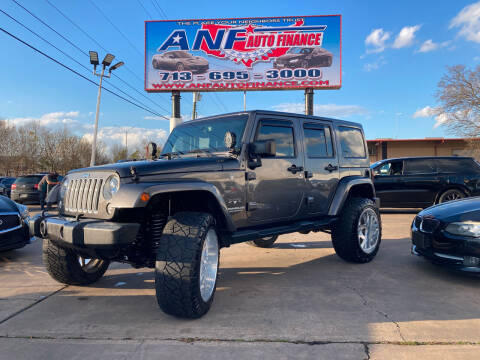 2016 Jeep Wrangler Unlimited for sale at ANF AUTO FINANCE in Houston TX