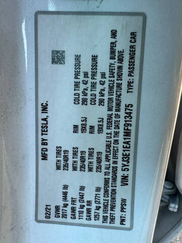 2021 Tesla Model 3 Standard Range Plus