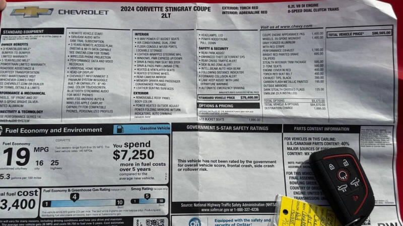 2024 Chevrolet Corvette Stingray
