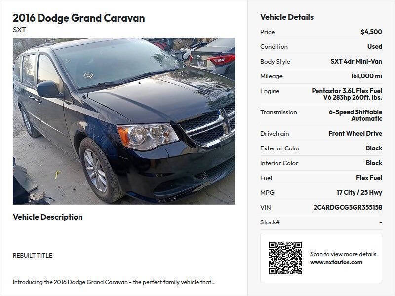 2016 Dodge Grand Caravan SXT
