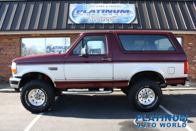 1996 Ford Bronco for sale at Platinum Auto World in Fredericksburg VA