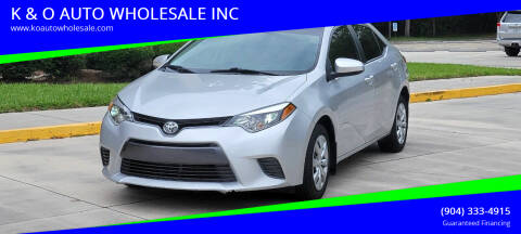 2016 Toyota Corolla for sale at K & O AUTO WHOLESALE INC in Jacksonville FL