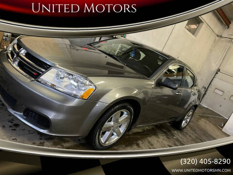 2013 Dodge Avenger for sale at United Motors in Saint Cloud MN