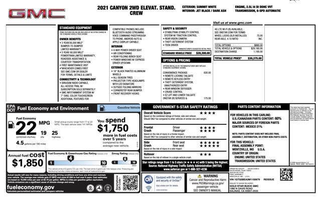 2021 GMC Canyon Elevation Standard