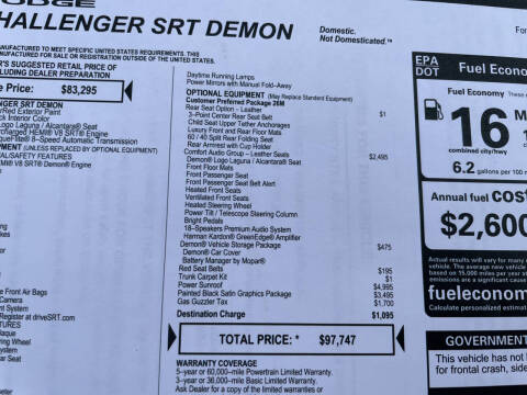 2018 Dodge Challenger SRT Demon