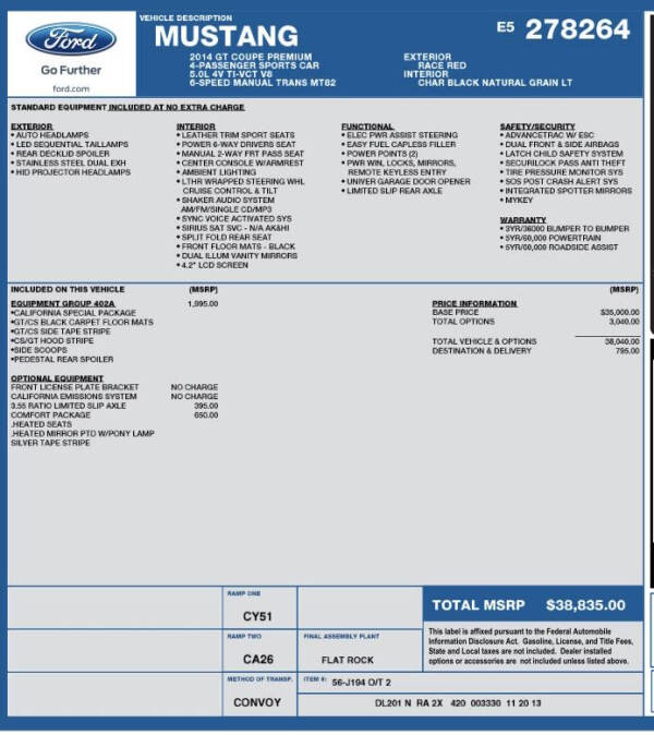 2014 Ford Mustang GT Premium