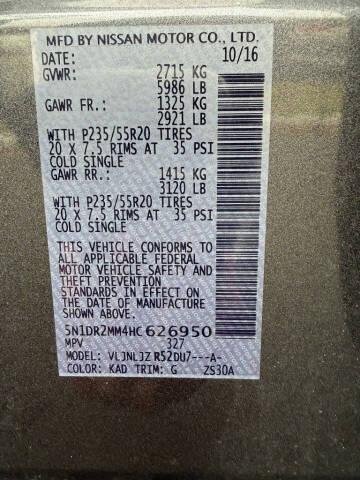 2017 Nissan Pathfinder Platinum