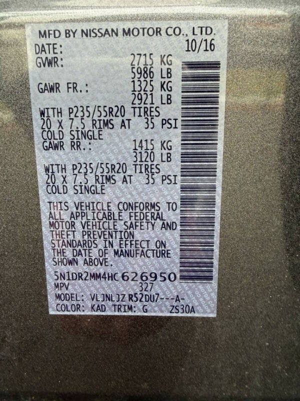 2017 Nissan Pathfinder Platinum