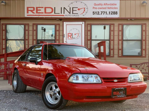 1988 Ford Mustang for sale at REDLINE AUTO SALES LLC in Cedar Creek TX