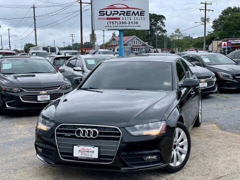 2014 Audi A4 for sale at Supreme Auto Sales in Chesapeake VA