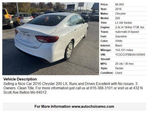 2016 Chrysler 200 LX