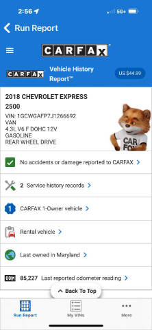 2018 Chevrolet Express 2500