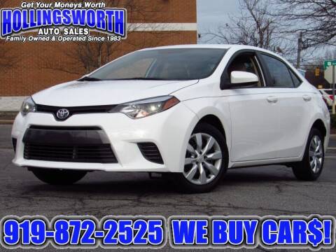 2016 Toyota Corolla for sale at Hollingsworth Auto Sales in Raleigh NC
