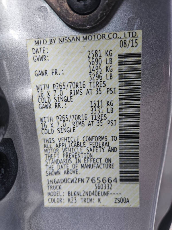 2015 Nissan Frontier SV V6