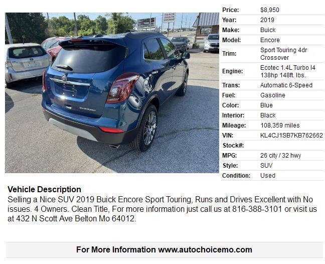 2019 Buick Encore Sport Touring