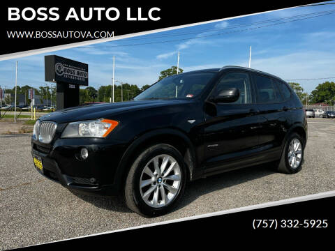 2013 BMW X3 for sale at BOSS AUTO LLC in Norfolk VA