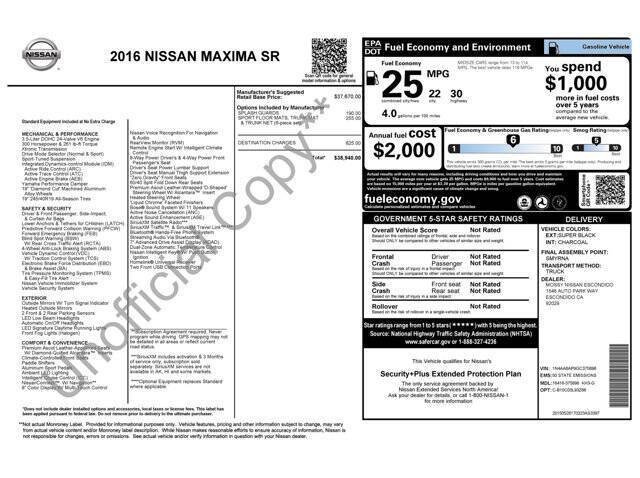 2016 Nissan Maxima 3.5 SR