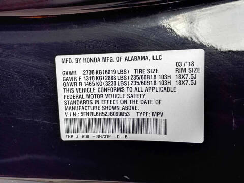 2018 Honda Odyssey EX