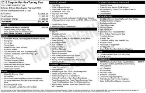2018 Chrysler Pacifica Touring Plus