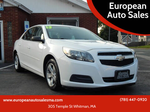 2013 Chevrolet Malibu for sale at European Auto Sales in Whitman MA