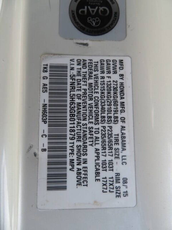 2016 Honda Odyssey EX-L w/Navi