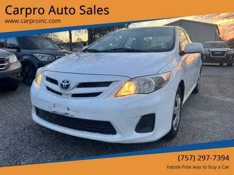 2013 Toyota Corolla for sale at Carpro Auto Sales in Chesapeake VA