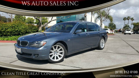 2006 BMW 7 Series for sale at WS AUTO SALES INC in El Cajon CA
