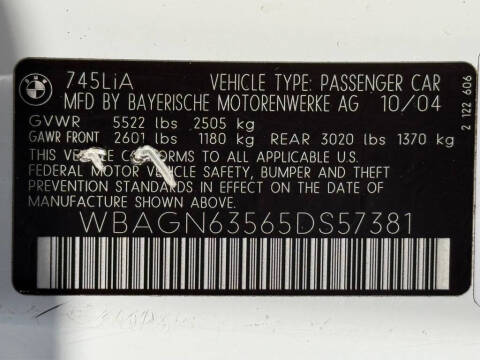 2005 BMW 7 Series 745Li