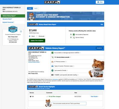 2020 Chevrolet Spark LS CVT