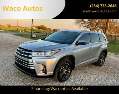 2018 Toyota Highlander for sale at Waco Autos in Lorena TX