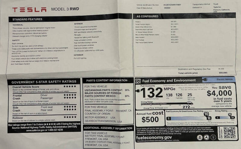 2022 Tesla Model 3 Base photo 5