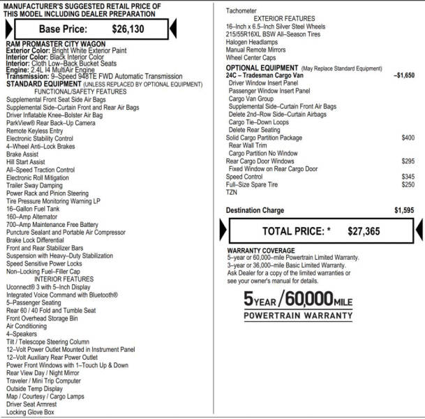 2020 RAM ProMaster City Tradesman
