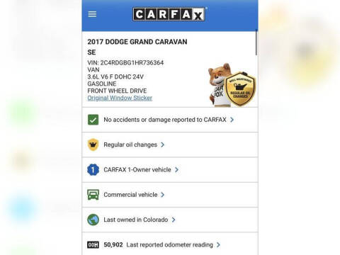 2017 Dodge Grand Caravan SE