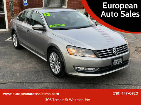 2012 Volkswagen Passat for sale at European Auto Sales in Whitman MA