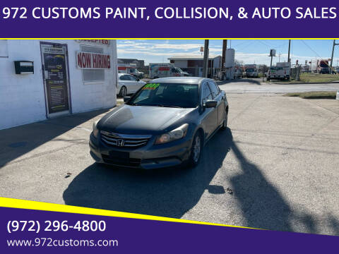 2012 Honda Accord for sale at 972 CUSTOMS PAINT, COLLISION, & AUTO SALES in Duncanville TX