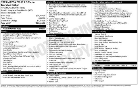2023 Mazda CX-50 2.5 Turbo Meridian Edition