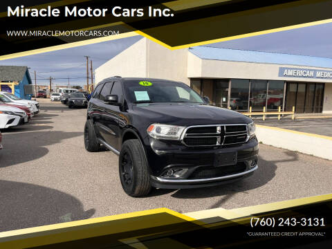 2015 Dodge Durango for sale at Miracle Motor Cars Inc. in Victorville CA