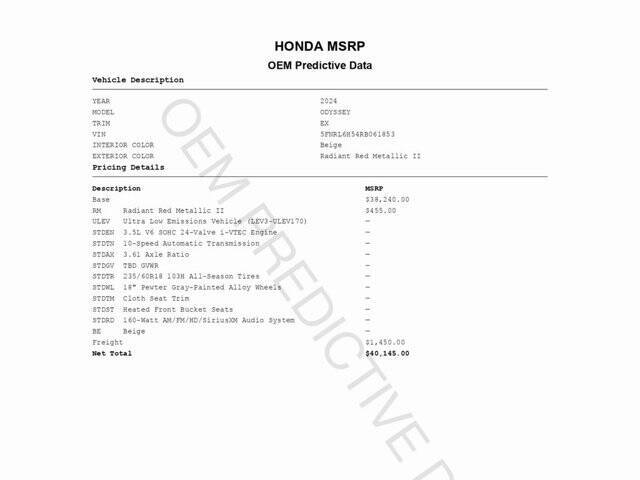 2024 Honda Odyssey EX