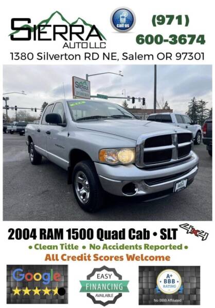 2004 Dodge Ram 1500 for sale at SIERRA AUTO LLC in Salem OR