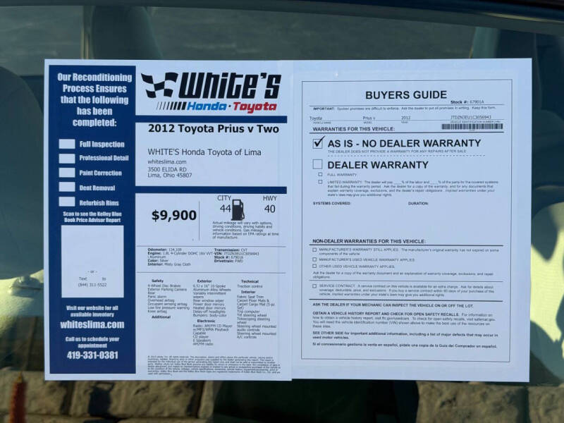 2012 Toyota Prius v Two