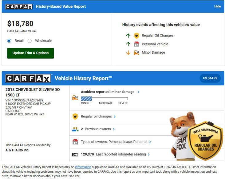 2018 Chevrolet Silverado 1500 LT